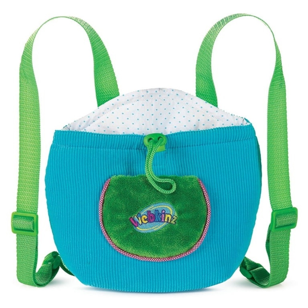 Webkinz Blue & Green Corduroy Pet Carrier Knapsack Backpack Bag